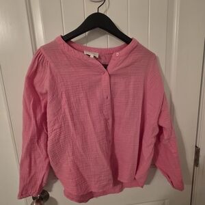 Pink Button-Up Blouse